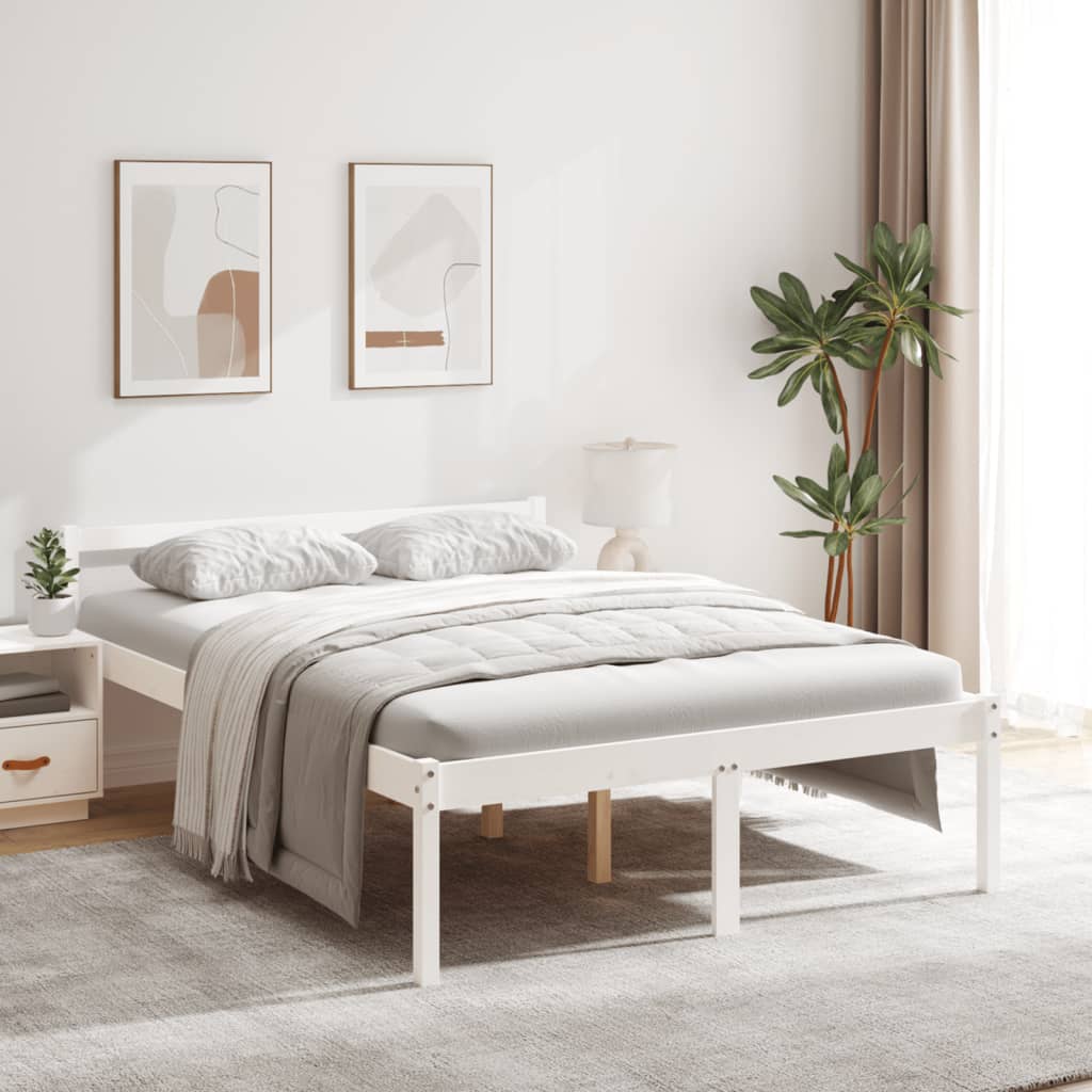 vidaXL Senior Bed without Mattress White 120x190cm Small Double