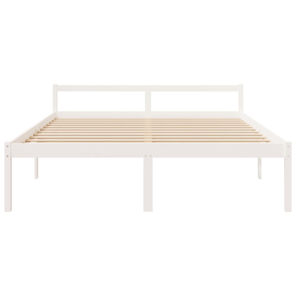 vidaXL Bed Frame | White | Solid pine wood, Plywood | Super King | Bed Frame
