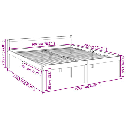 vidaXL Senior Bed without Mattress 200x200cm Solid Wood Pine