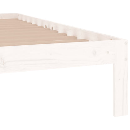 vidaXL Bed Frame without Mattress White 75x190cm Small Single
