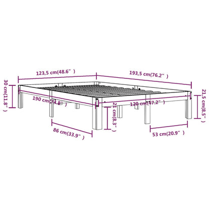 vidaXL Bed Frame without Mattress 120x190cm Small Double