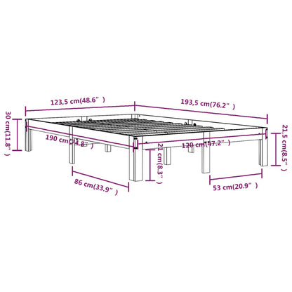 vidaXL Bed Frame without Mattress White 120x190cm Small Double