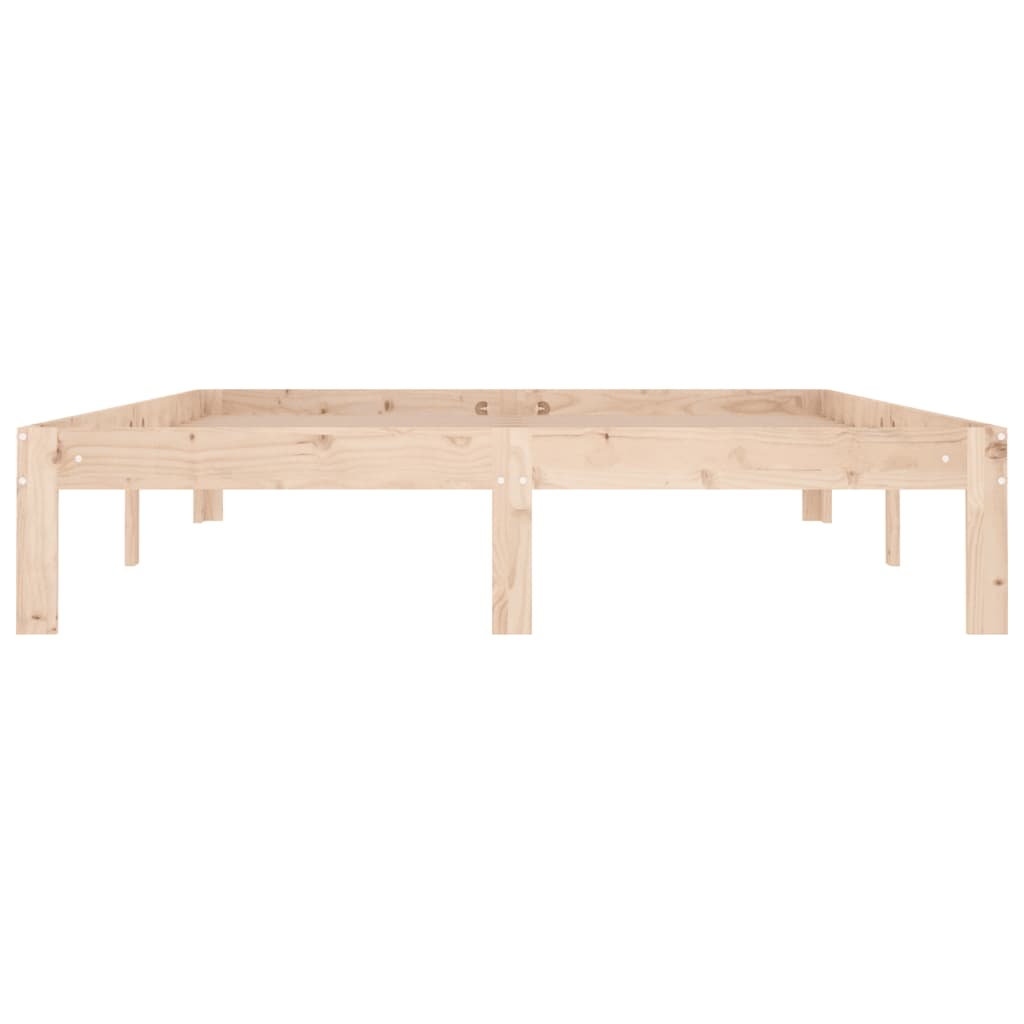 vidaXL Bed Frame | Natural | Solid Pine Wood | 140x190 cm | Durable | Bed Frame