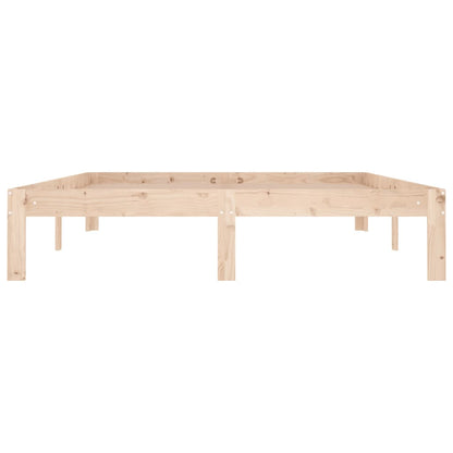 vidaXL Bed Frame | Natural | Solid Pine Wood | 140x190 cm | Durable | Bed Frame