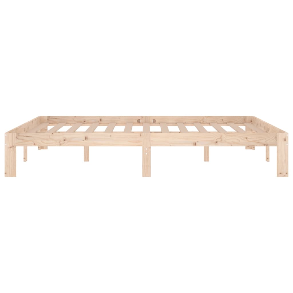 vidaXL Bed Frame | Natural | Solid Pine Wood | 140x190 cm | Durable | Bed Frame