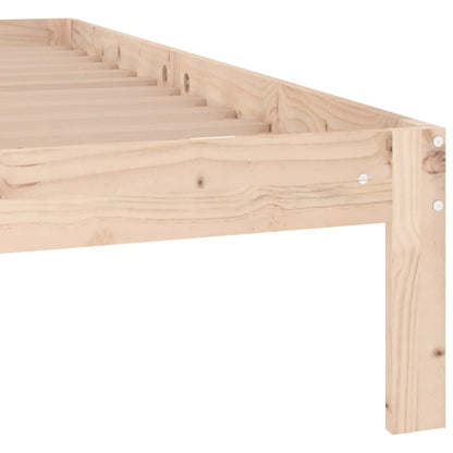 vidaXL Bed Frame | Natural | Solid Pine Wood | 140x190 cm | Durable | Bed Frame
