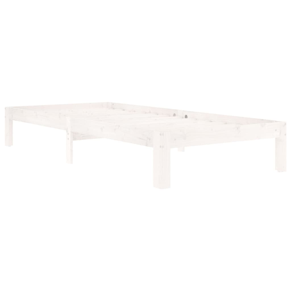 vidaXL Bed Frame without Mattress White Solid Wood Pine 90x200cm
