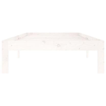 vidaXL Bed Frame without Mattress White Solid Wood Pine 90x200cm