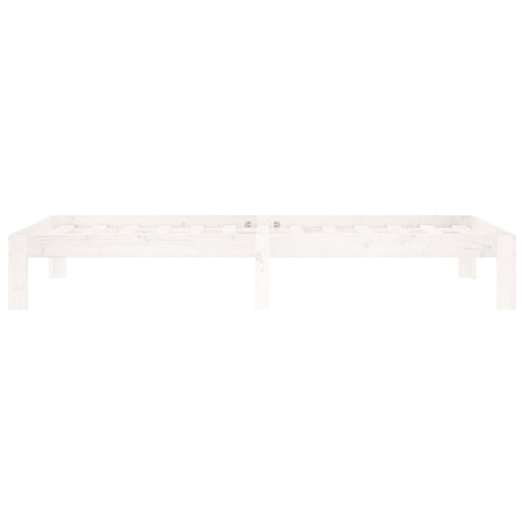 vidaXL Bed Frame without Mattress White Solid Wood Pine 90x200cm