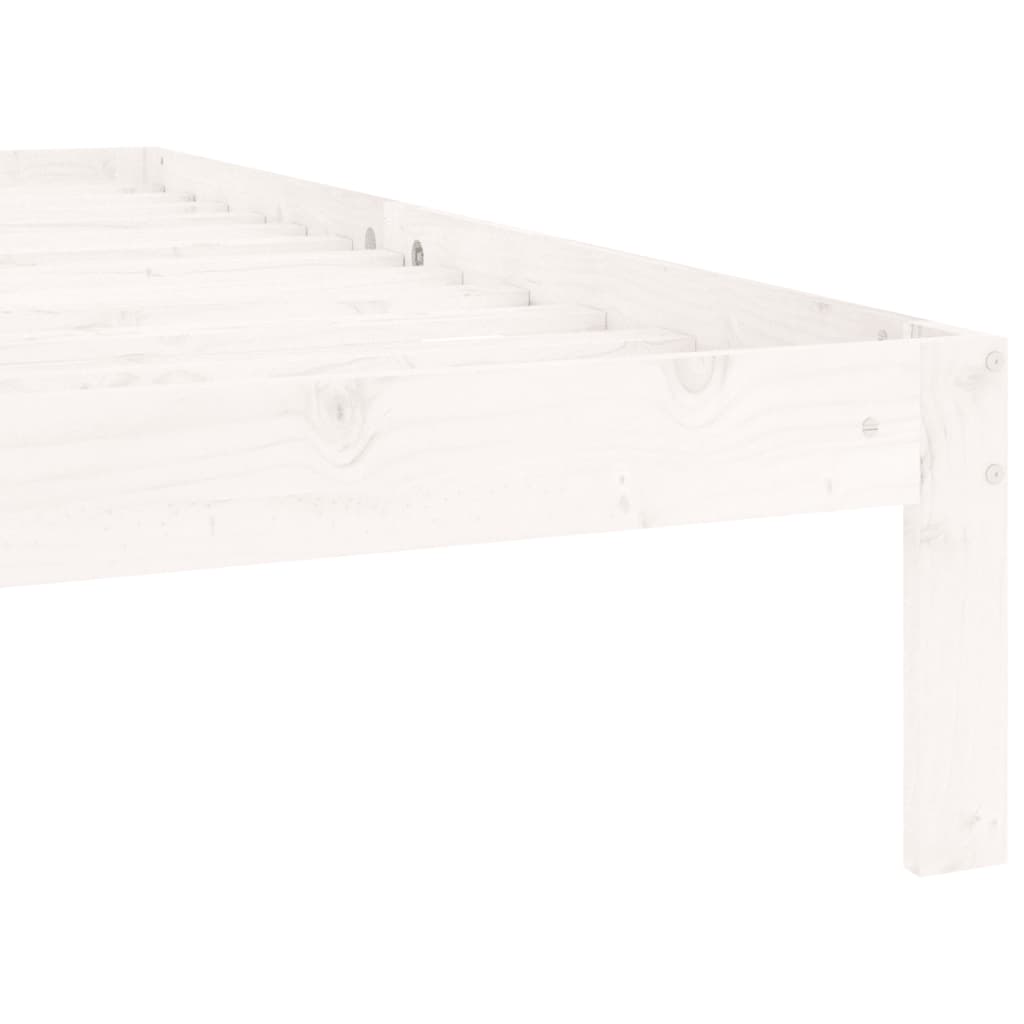 vidaXL Bed Frame without Mattress White Solid Wood Pine 90x200cm