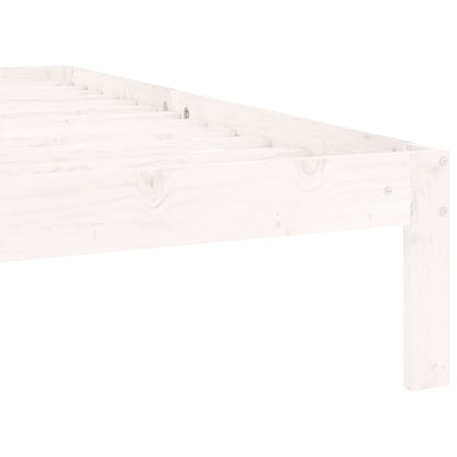 vidaXL Bed Frame without Mattress White Solid Wood Pine 90x200cm