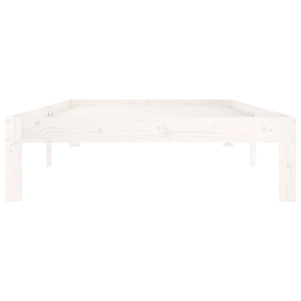 vidaXL Bed Frame | White | Solid pine wood | Single | Durable | Bed Frame
