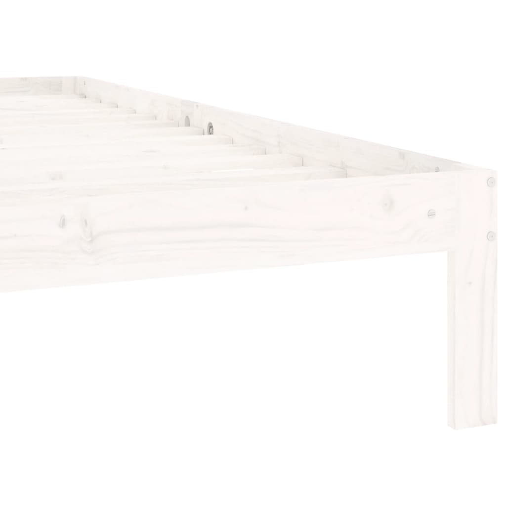 vidaXL Bed Frame | White | Solid pine wood | Single | Durable | Bed Frame