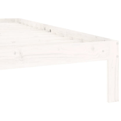 vidaXL Bed Frame | White | Solid pine wood | Single | Durable | Bed Frame