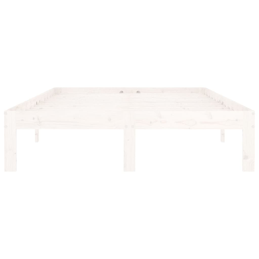 vidaXL Bed Frame | White | Solid pine wood | 120x200 cm | Durable | Bed Frame