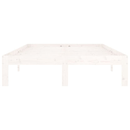 vidaXL Bed Frame | White | Solid pine wood | 120x200 cm | Durable | Bed Frame