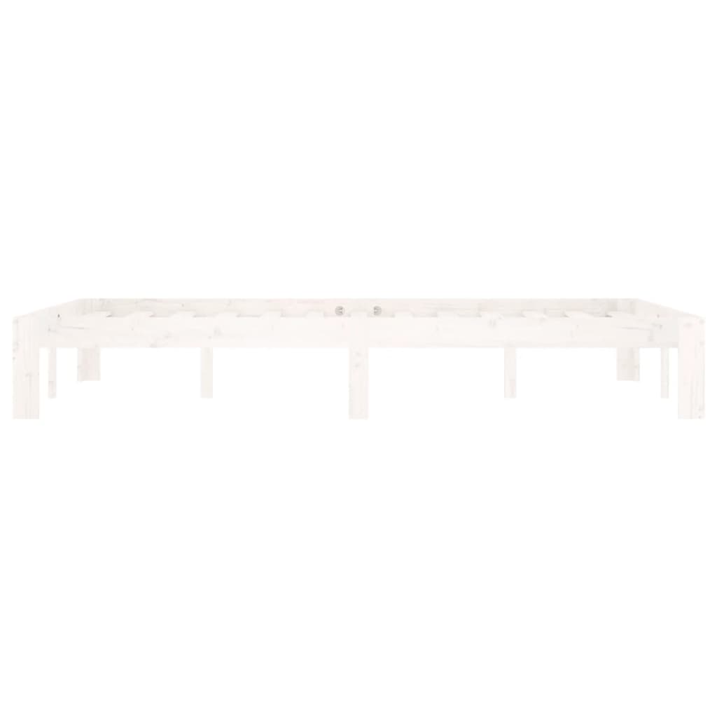 vidaXL Bed Frame | White | Solid pine wood | 120x200 cm | Durable | Bed Frame