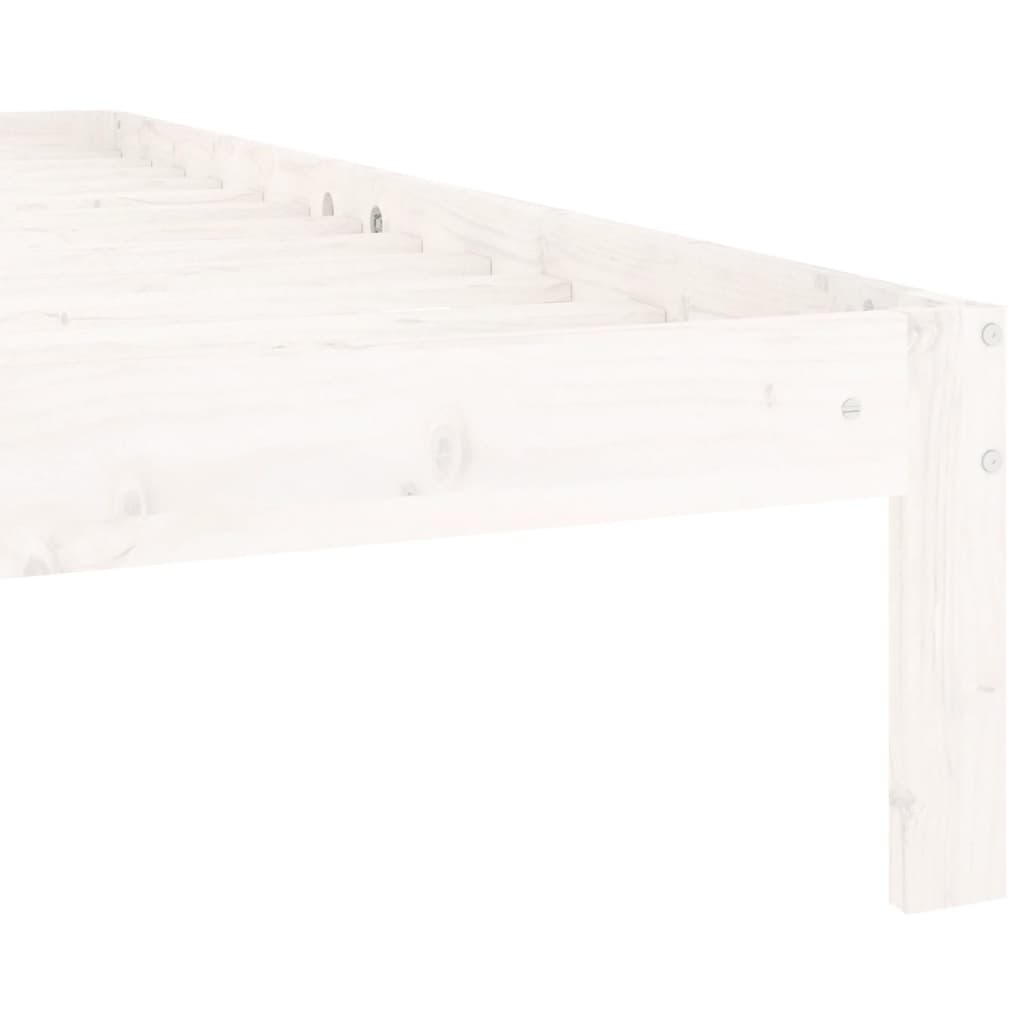 vidaXL Bed Frame | White | Solid pine wood | 120x200 cm | Durable | Bed Frame