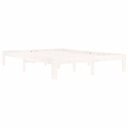 vidaXL Bed Frame without Mattress White Solid Wood Pine 140x200cm