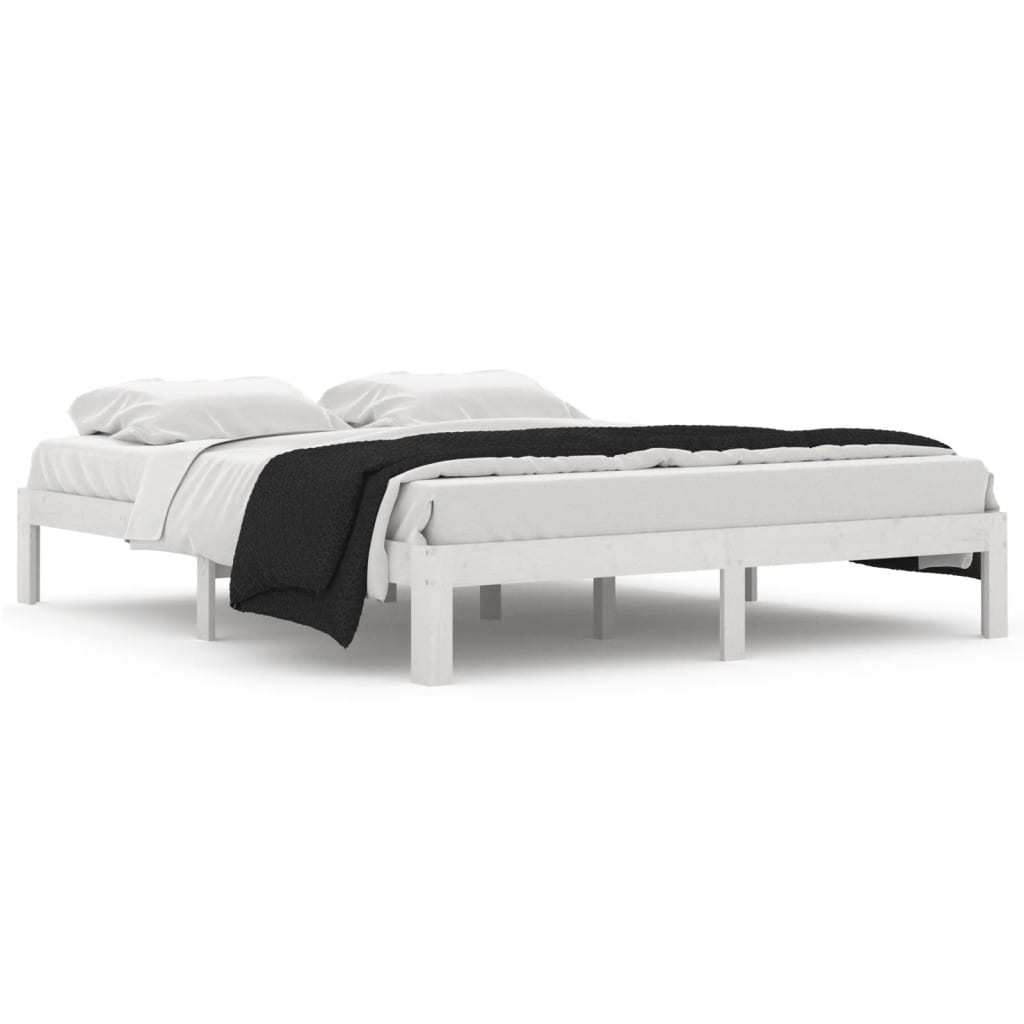 vidaXL Bed Frame without Mattress White Solid Wood Pine 160x200cm