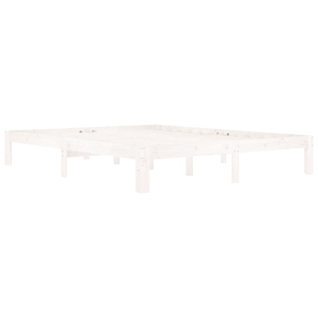 vidaXL Bed Frame without Mattress White Solid Wood Pine 160x200cm