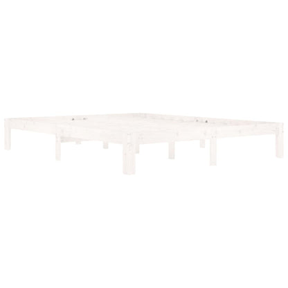 vidaXL Bed Frame without Mattress White Solid Wood Pine 160x200cm