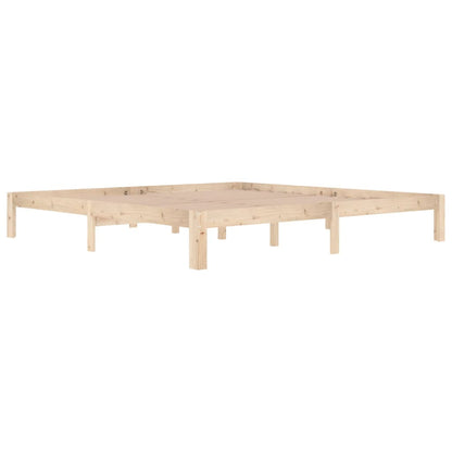 vidaXL Bed Frame | Natural wood | Solid Pine Wood | Double |  Simplistic