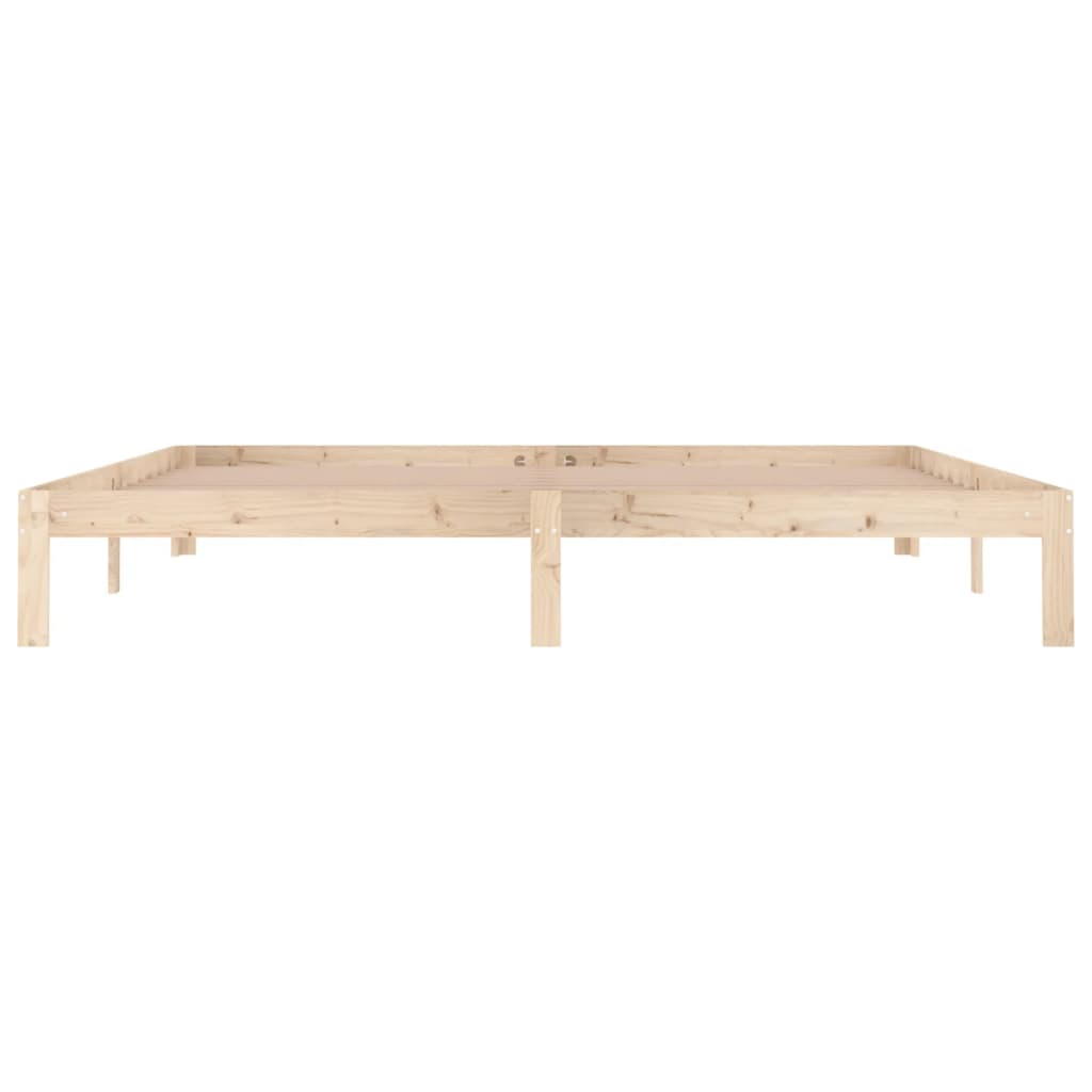 vidaXL Bed Frame | Natural wood | Solid Pine Wood | Double |  Simplistic