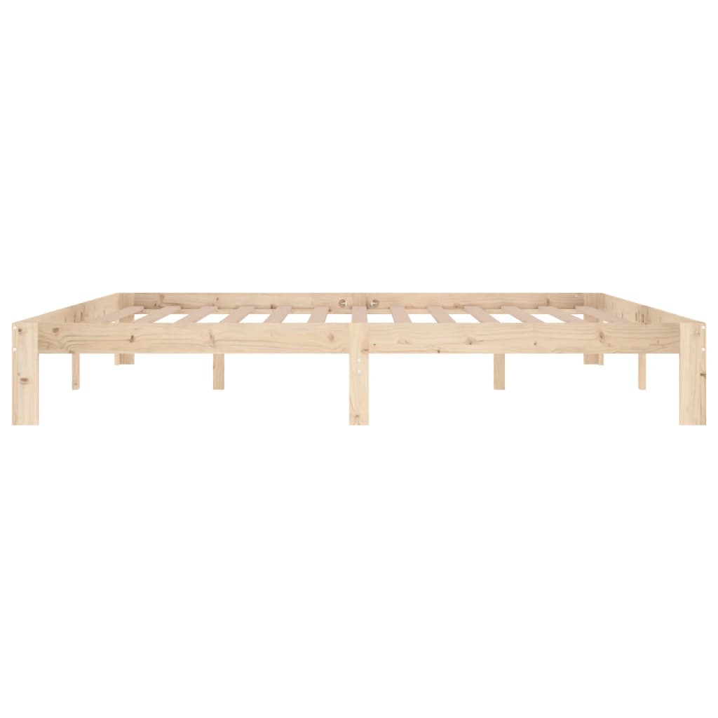 vidaXL Bed Frame | Natural wood | Solid Pine Wood | Double |  Simplistic