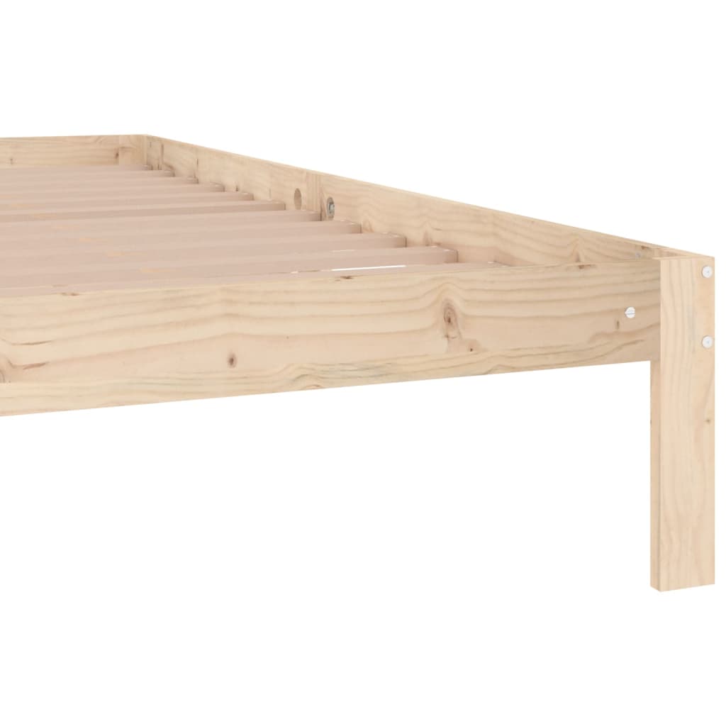 vidaXL Bed Frame | Natural wood | Solid Pine Wood | Double |  Simplistic