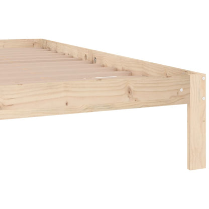 vidaXL Bed Frame | Natural wood | Solid Pine Wood | Double |  Simplistic