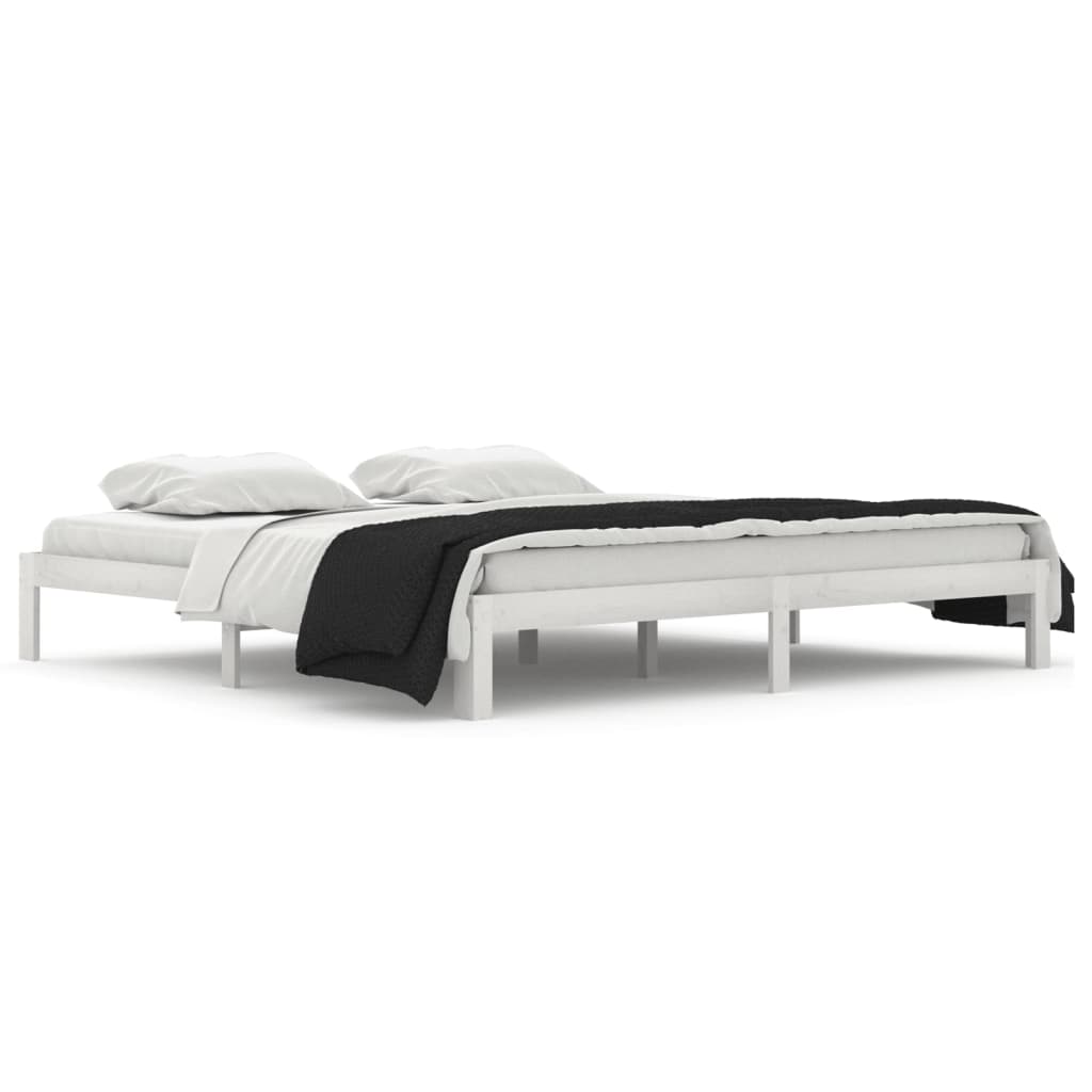 vidaXL Bed Frame without Mattress White Solid Wood Pine 200x200cm