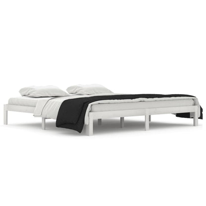 vidaXL Bed Frame without Mattress White Solid Wood Pine 200x200cm