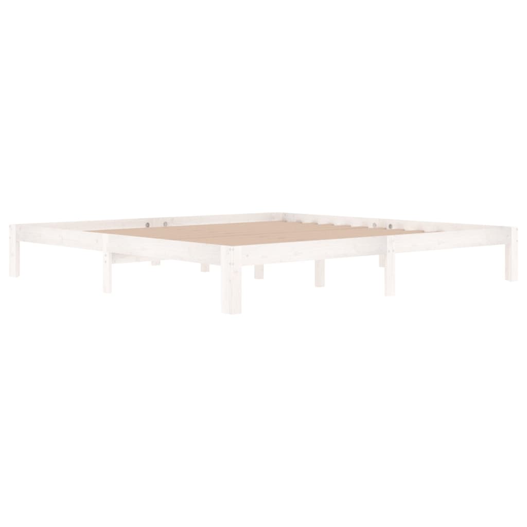 vidaXL Bed Frame without Mattress White Solid Wood Pine 200x200cm