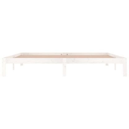 vidaXL Bed Frame without Mattress White Solid Wood Pine 200x200cm