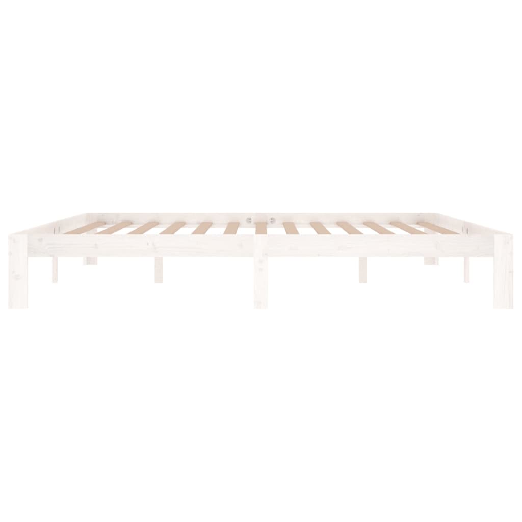 vidaXL Bed Frame without Mattress White Solid Wood Pine 200x200cm