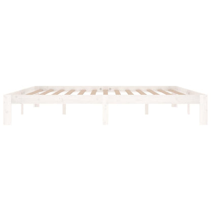 vidaXL Bed Frame without Mattress White Solid Wood Pine 200x200cm