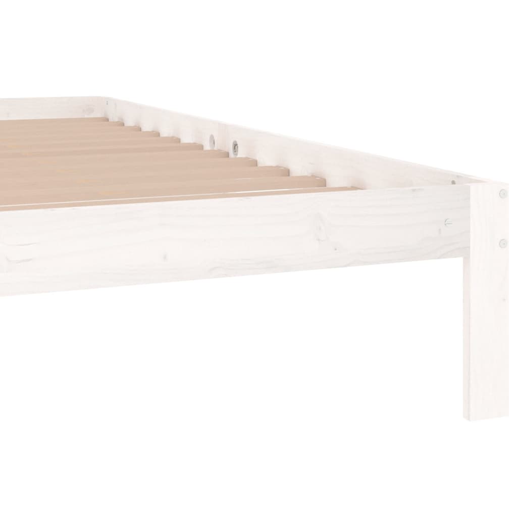 vidaXL Bed Frame without Mattress White Solid Wood Pine 200x200cm