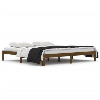vidaXL Bed Frame | Honey Brown | Solid pine wood, Plywood | 200x200 cm