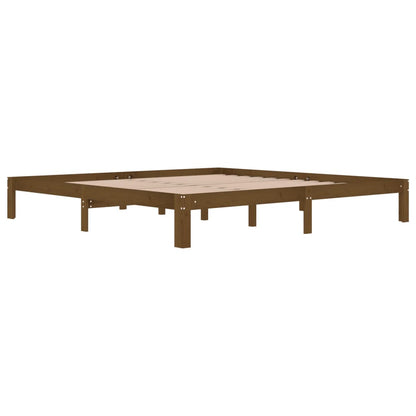 vidaXL Bed Frame | Honey Brown | Solid pine wood, Plywood | 200x200 cm