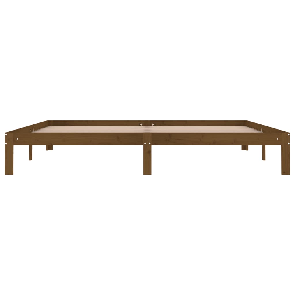 vidaXL Bed Frame | Honey Brown | Solid pine wood, Plywood | 200x200 cm