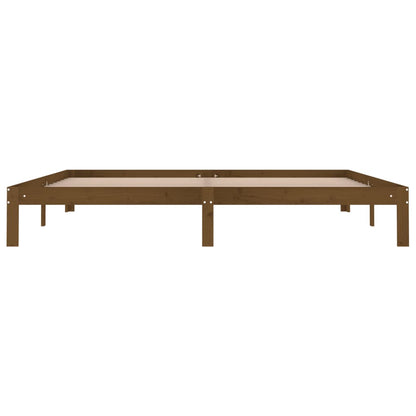 vidaXL Bed Frame | Honey Brown | Solid pine wood, Plywood | 200x200 cm