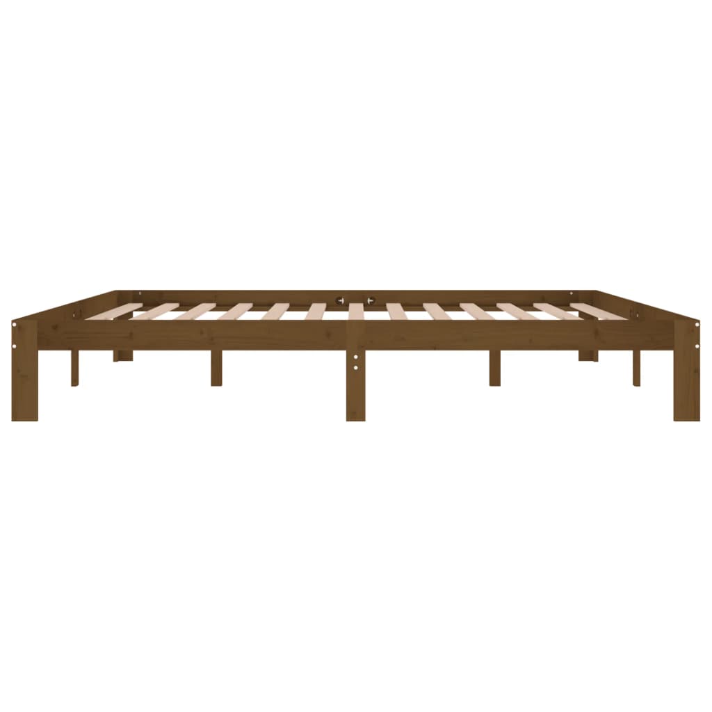 vidaXL Bed Frame | Honey Brown | Solid pine wood, Plywood | 200x200 cm