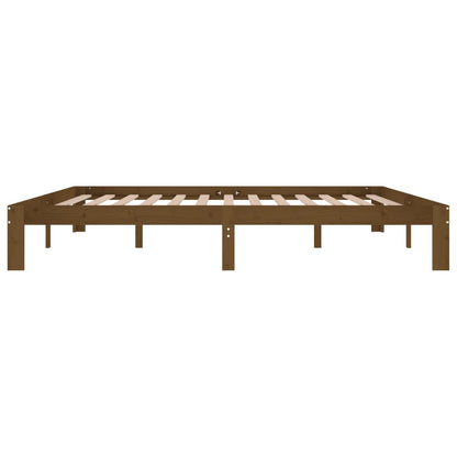 vidaXL Bed Frame | Honey Brown | Solid pine wood, Plywood | 200x200 cm