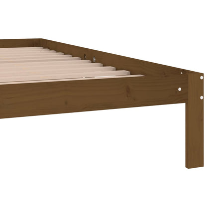 vidaXL Bed Frame | Honey Brown | Solid pine wood, Plywood | 200x200 cm