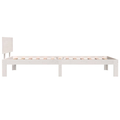 vidaXL Bed Frame without Mattress White Solid Wood Pine 100x200cm