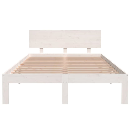 vidaXL Bed Frame without Mattress White Solid Wood Pine 120x200cm