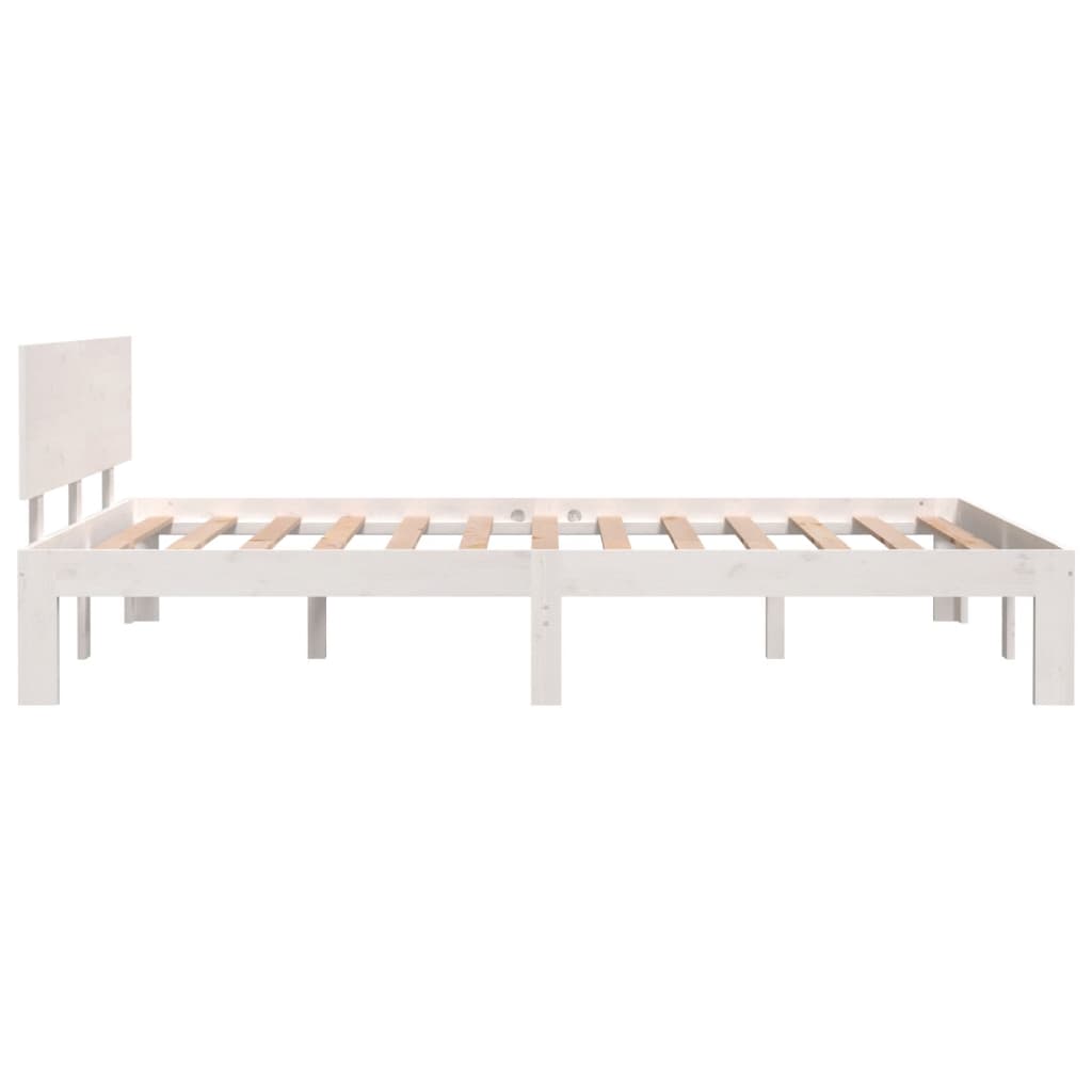 vidaXL Bed Frame without Mattress White Solid Wood Pine 120x200cm