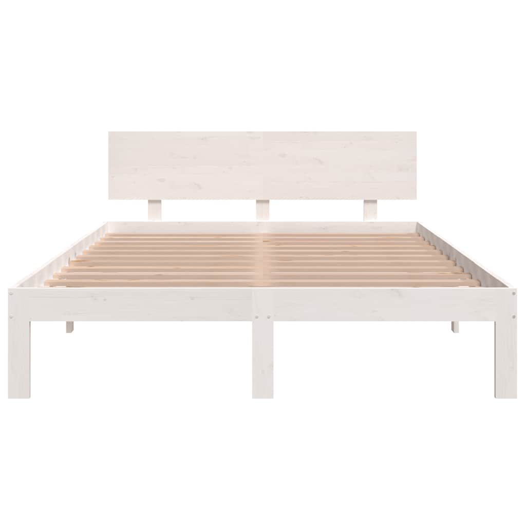 vidaXL Bed Frame without Mattress White 150x200cm King Size