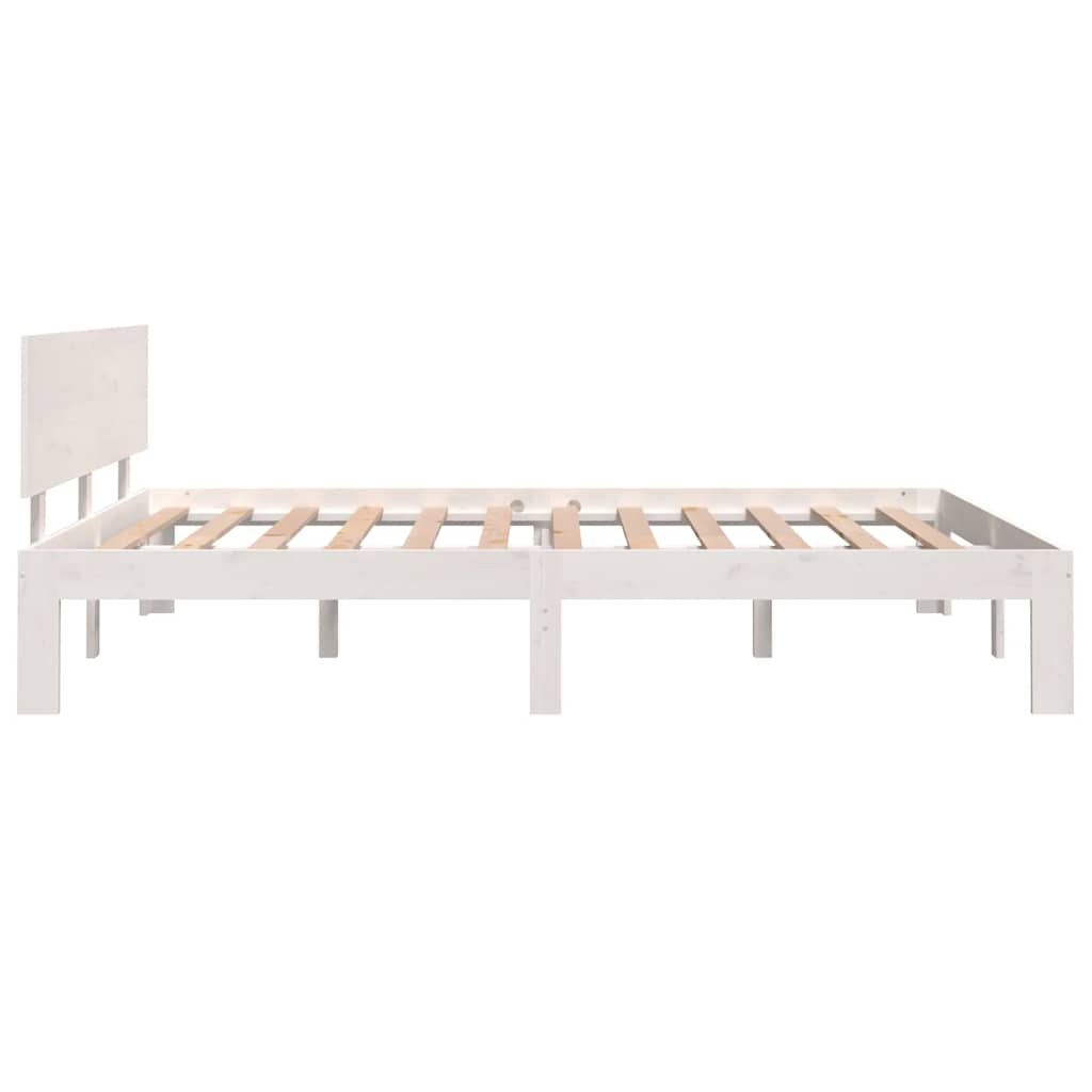 vidaXL Bed Frame without Mattress White 150x200cm King Size